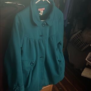 Kids Teal Button-Up Coat